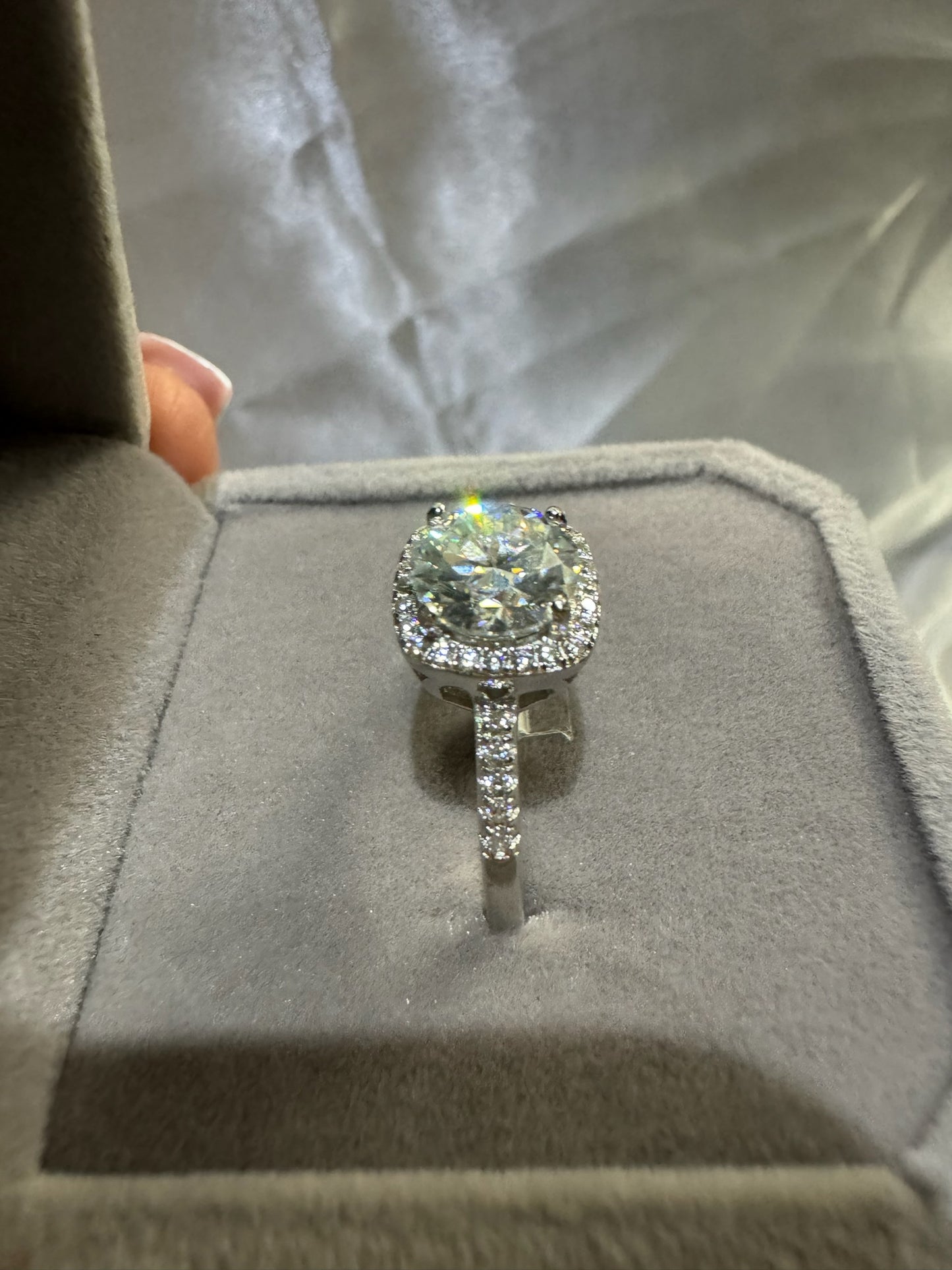 2CT Moissanite Diamond 925 Silver Ring